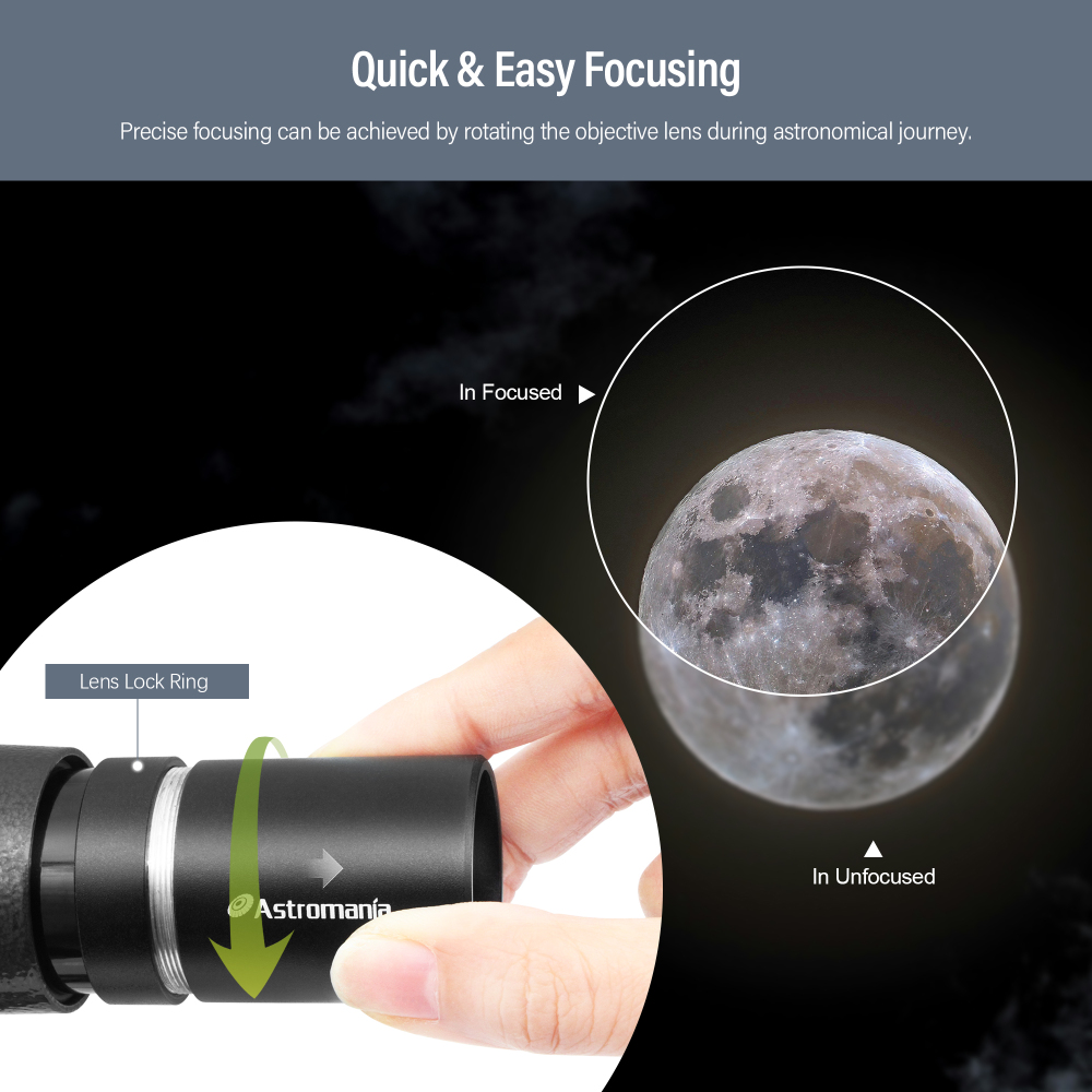 Astromania 6x30 Finder Scope, Black - allowing many astronomical objects to become visible to your eyes