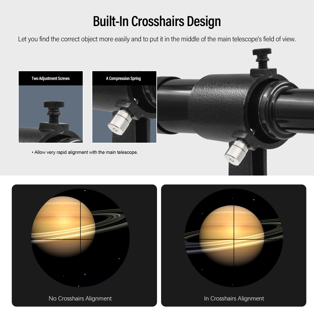 Astromania 6x30 Finder Scope, Black - allowing many astronomical objects to become visible to your eyes