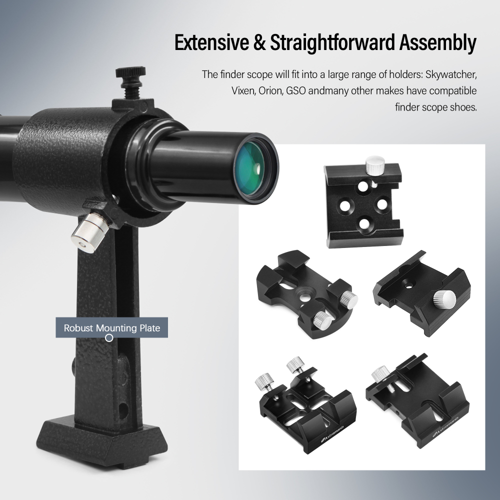Astromania 6x30 Finder Scope, Black - allowing many astronomical objects to become visible to your eyes