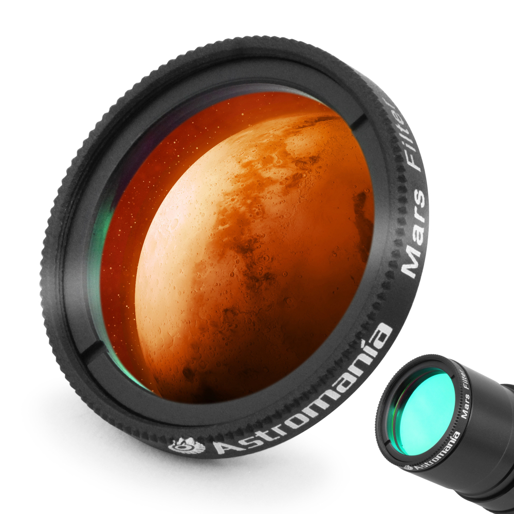 Astromania 1.25" Mars Observing Eyepiece Filter - Prepare for July's Opposition - Designed to ferret out resolution of Martian polar regions, highland