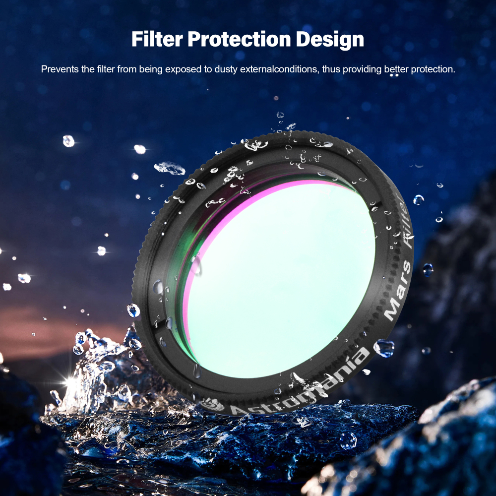 Astromania 1.25" Mars Observing Eyepiece Filter - Prepare for July's Opposition - Designed to ferret out resolution of Martian polar regions, highland