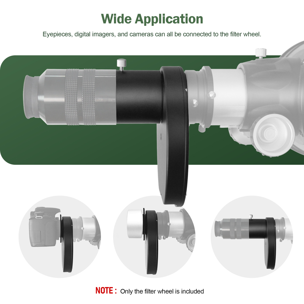 Astromania 2" Superior Quality Multiple 5-Position Filter Wheel For Telescope - allowing you to image without any reflections or stray light