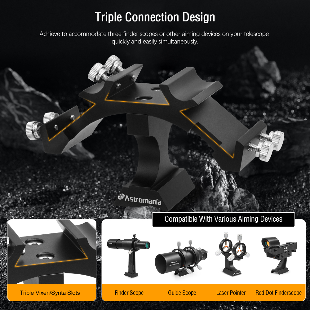 Astromania Tri-Finder finderscope mount - 3 finders but just one bracket