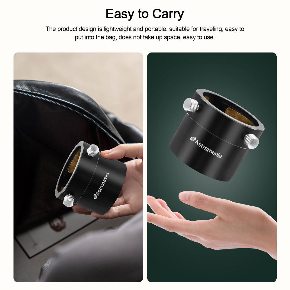 Astromania Adaptor T2 thread to 2" female for telescope - Can be screwed onto any T2 male thread and provides a clamp for 2" accessories