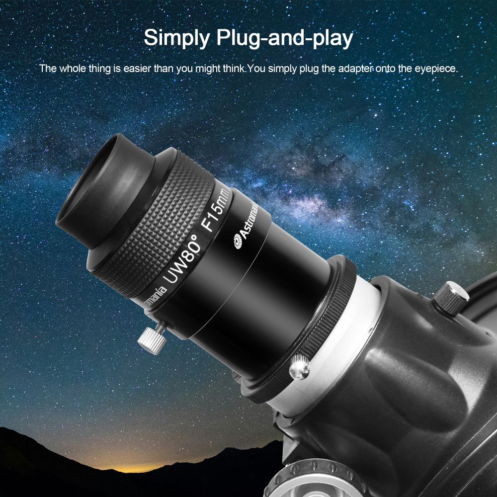 Astromania Adaptor T2 thread to 2" female for telescope - Can be screwed onto any T2 male thread and provides a clamp for 2" accessories