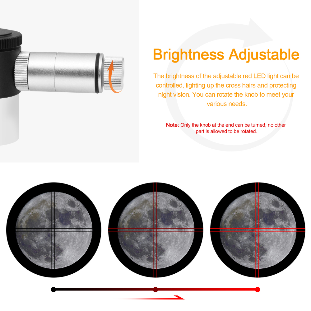 Astromania 12.5mm Illuminated Reticle Plossl Telescope Eyepiece - for Perfectly Guided astrophotos