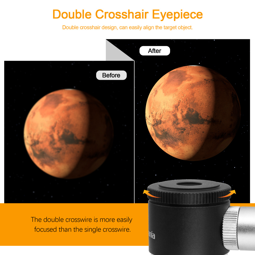 Astromania 12.5mm Illuminated Reticle Plossl Telescope Eyepiece - for Perfectly Guided astrophotos