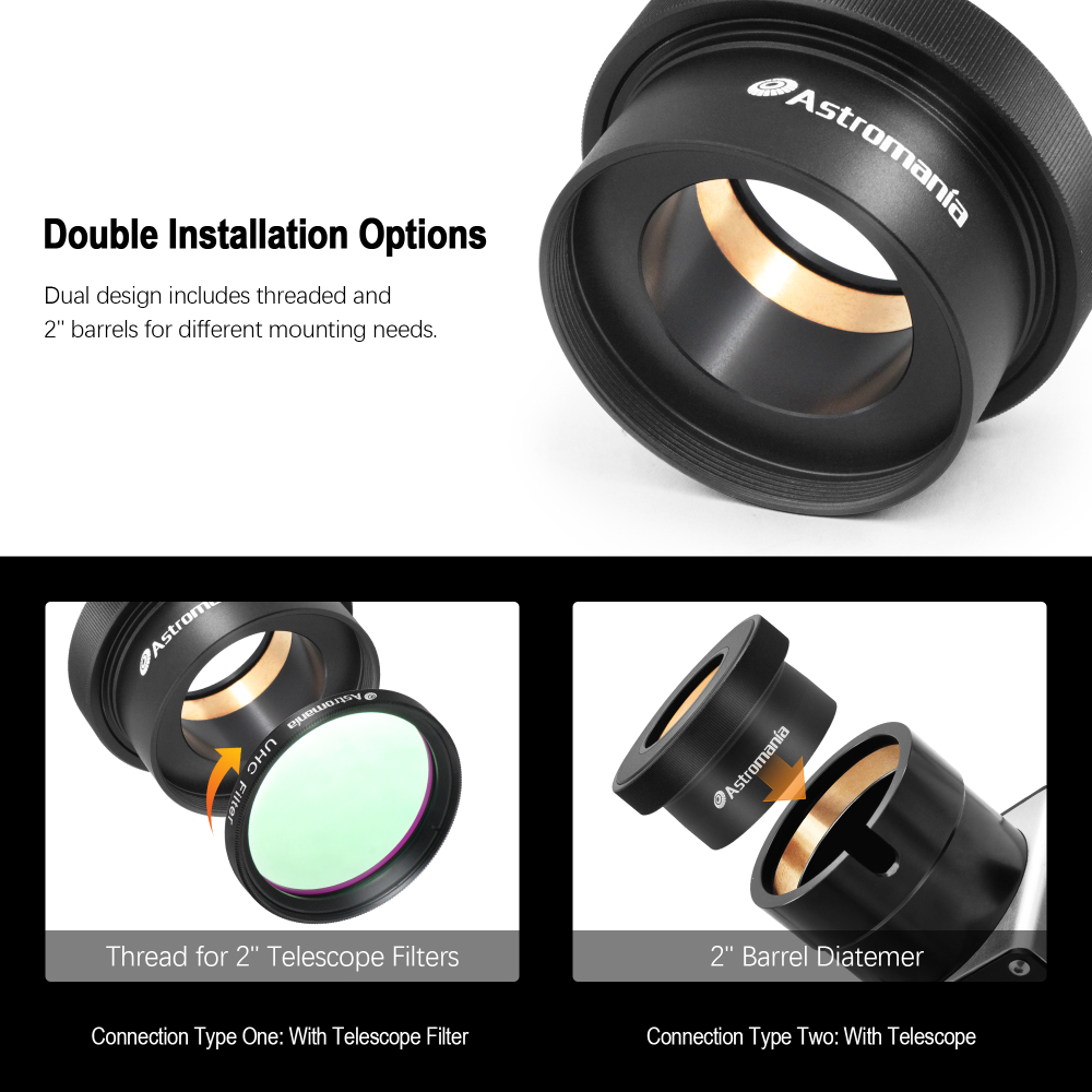 Astromania 1.25"/2" Twist-lock Adapter - firmly and gently holds and centres your eyepieces