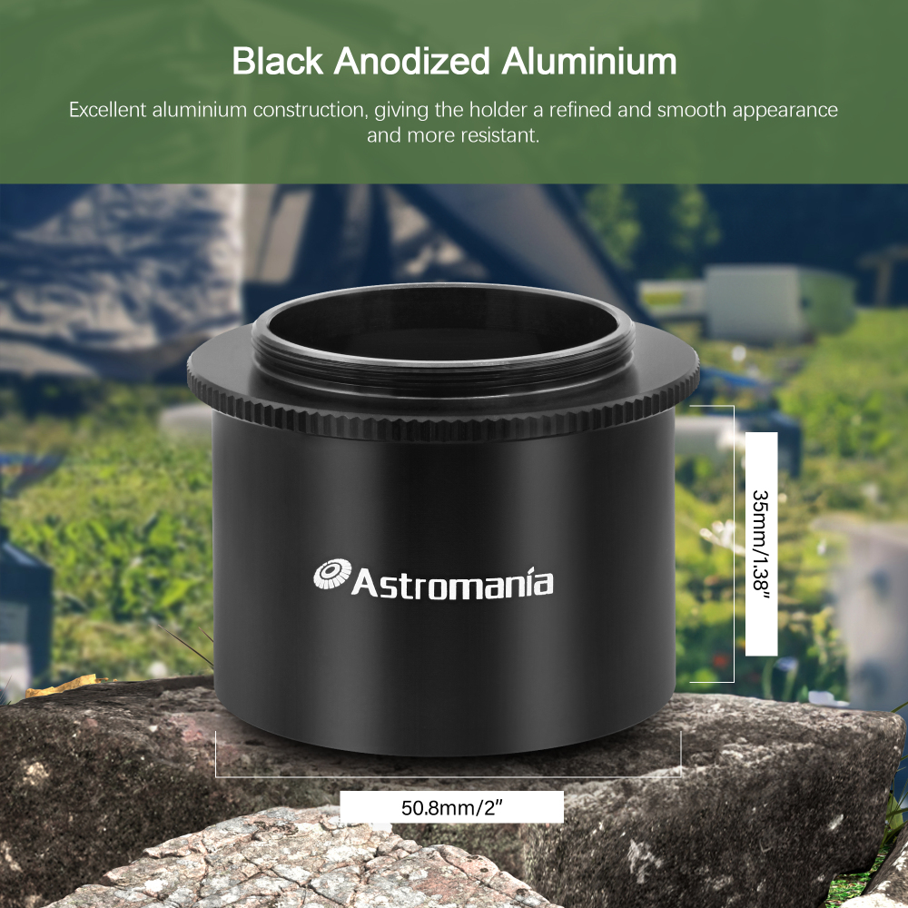 Astromania 2" T-2 Focal camera adapter for SLR cameras - simply attach your camera to the telescope