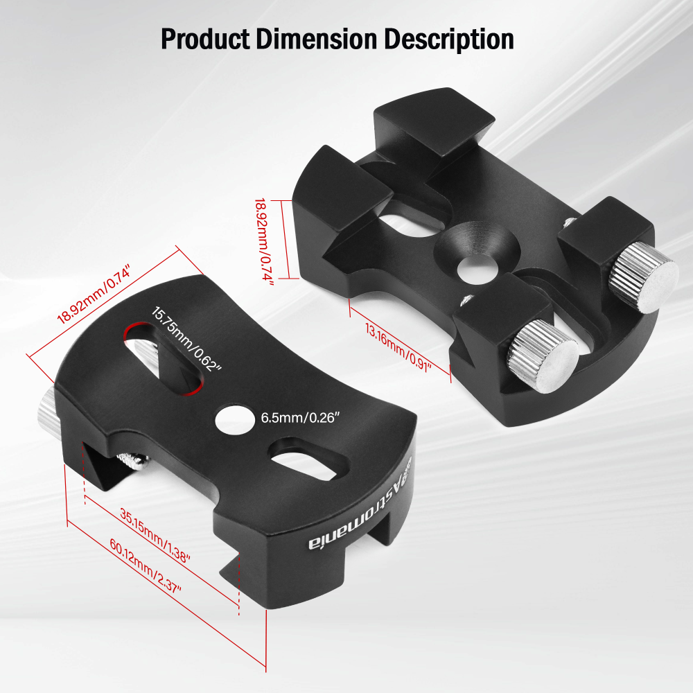 Astromania Universal Quick Release Finder Shoe Base for Schmidt Cassegrains and Other Telescope 130-400mm Diameter