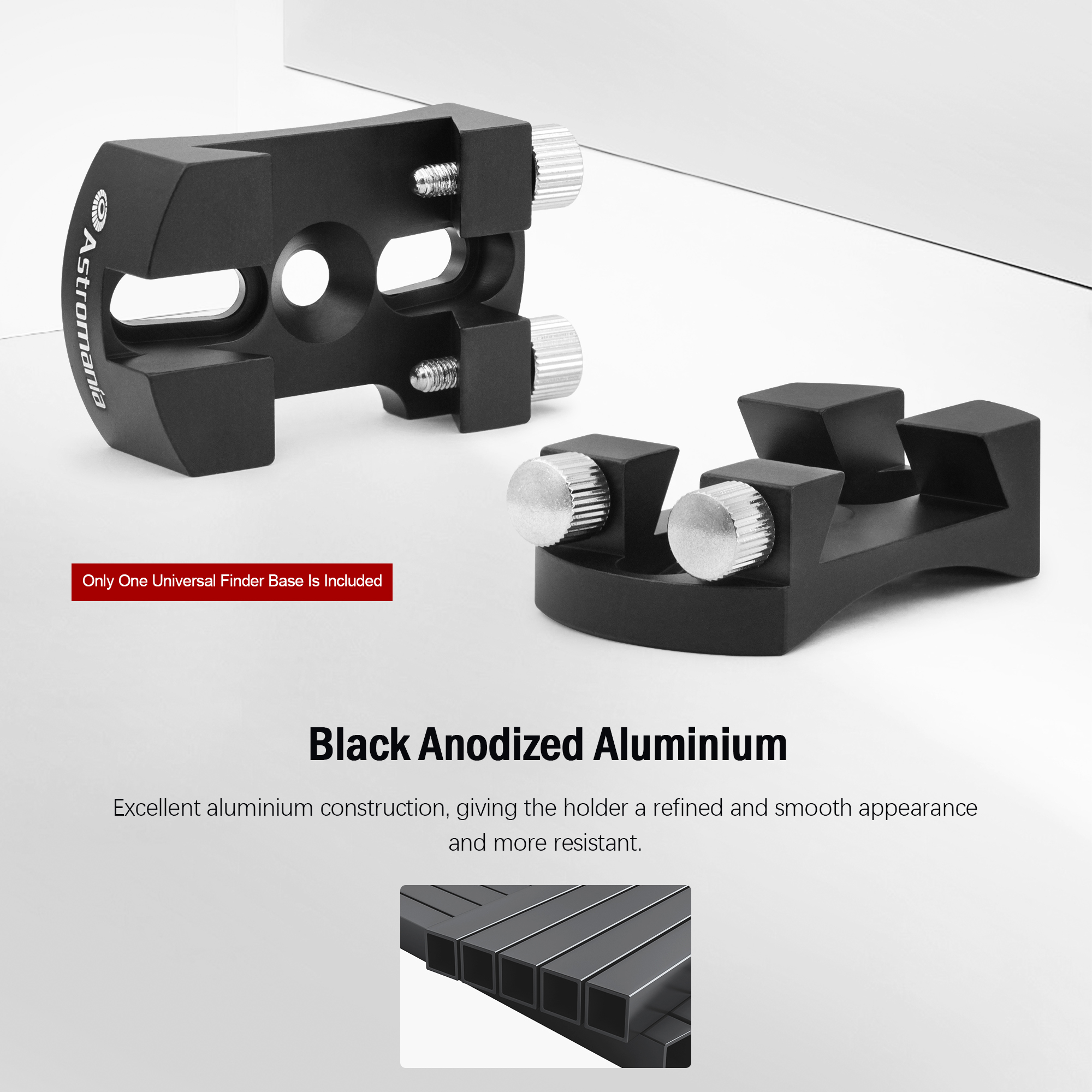 Astromania Universal Quick Release Finder Shoe Base for Schmidt Cassegrains and Other Telescope 130-400mm Diameter