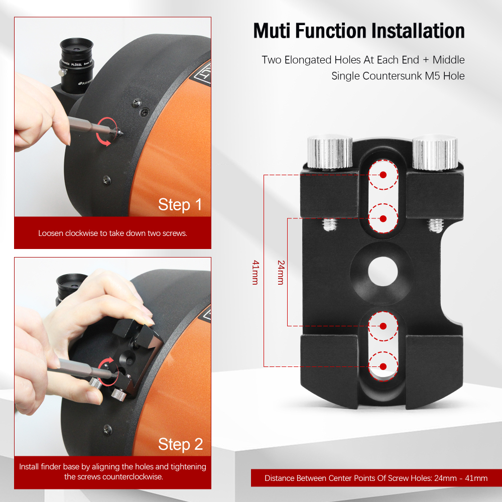 Astromania Universal Quick Release Finder Shoe Base for Schmidt Cassegrains and Other Telescope 130-400mm Diameter