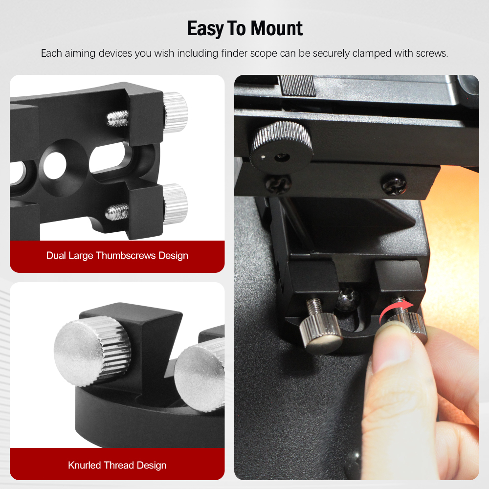 Astromania Universal Quick Release Finder Shoe Base for Schmidt Cassegrains and Other Telescope 130-400mm Diameter