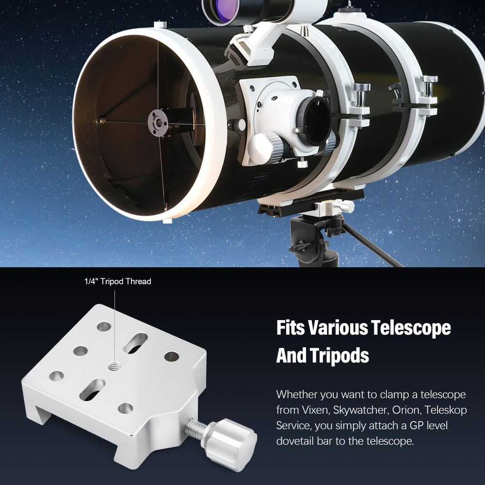 Astromania Middle-sizes dovetail with one screw - for telescopes and cameras