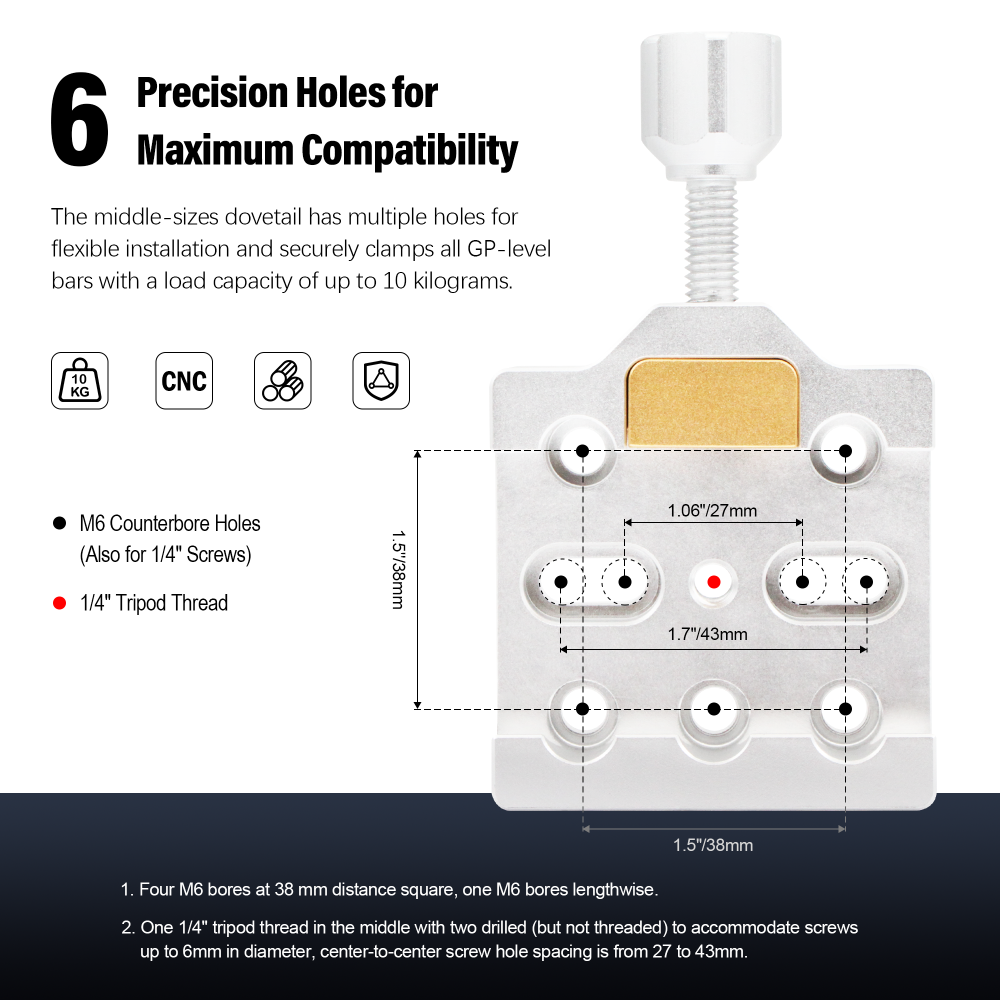 Astromania Middle-sizes dovetail with one screw - for telescopes and cameras