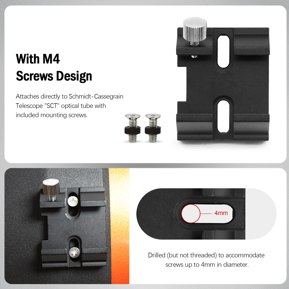 Astromania Schmidt-Cassegrain Finder Scope Base - Attach standard finder scope,Laser Pointer bracket or reflex sight bracket - The clamp in the bottom