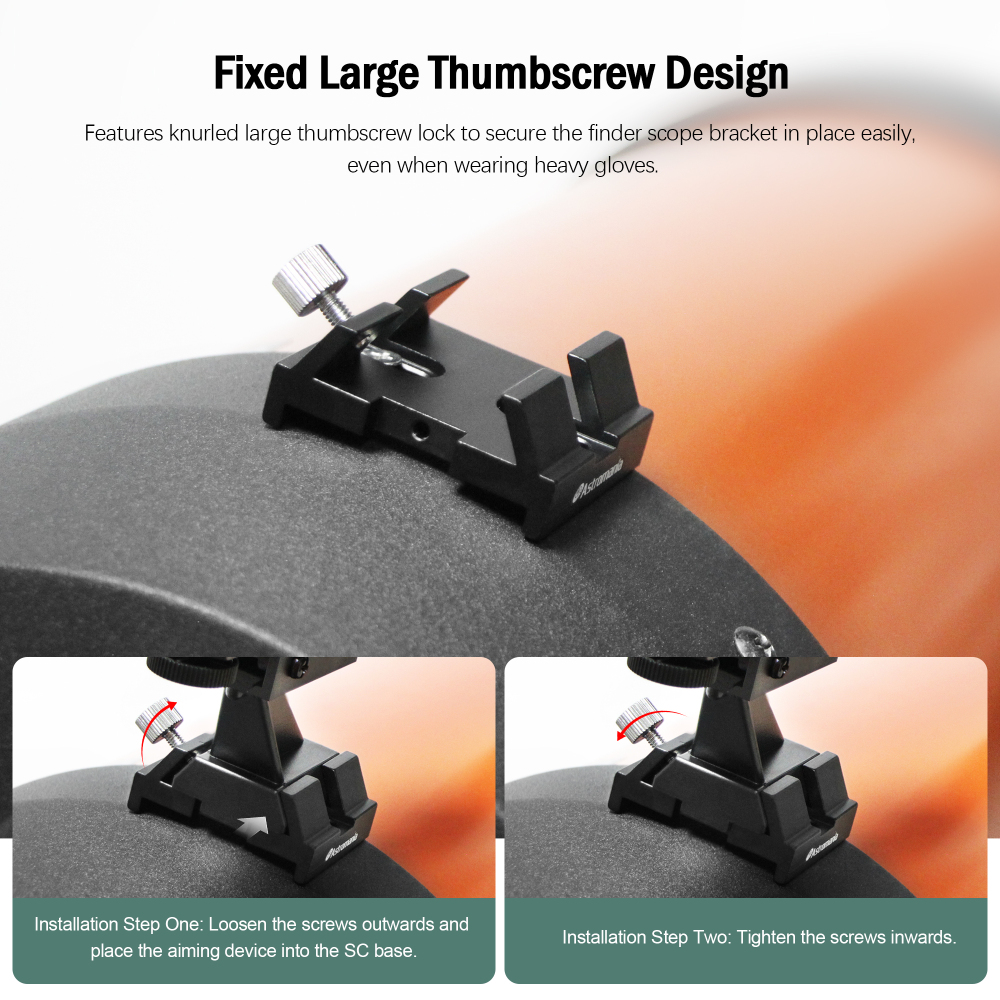 Astromania Schmidt-Cassegrain Finder Scope Base - Attach standard finder scope,Laser Pointer bracket or reflex sight bracket - The clamp in the bottom