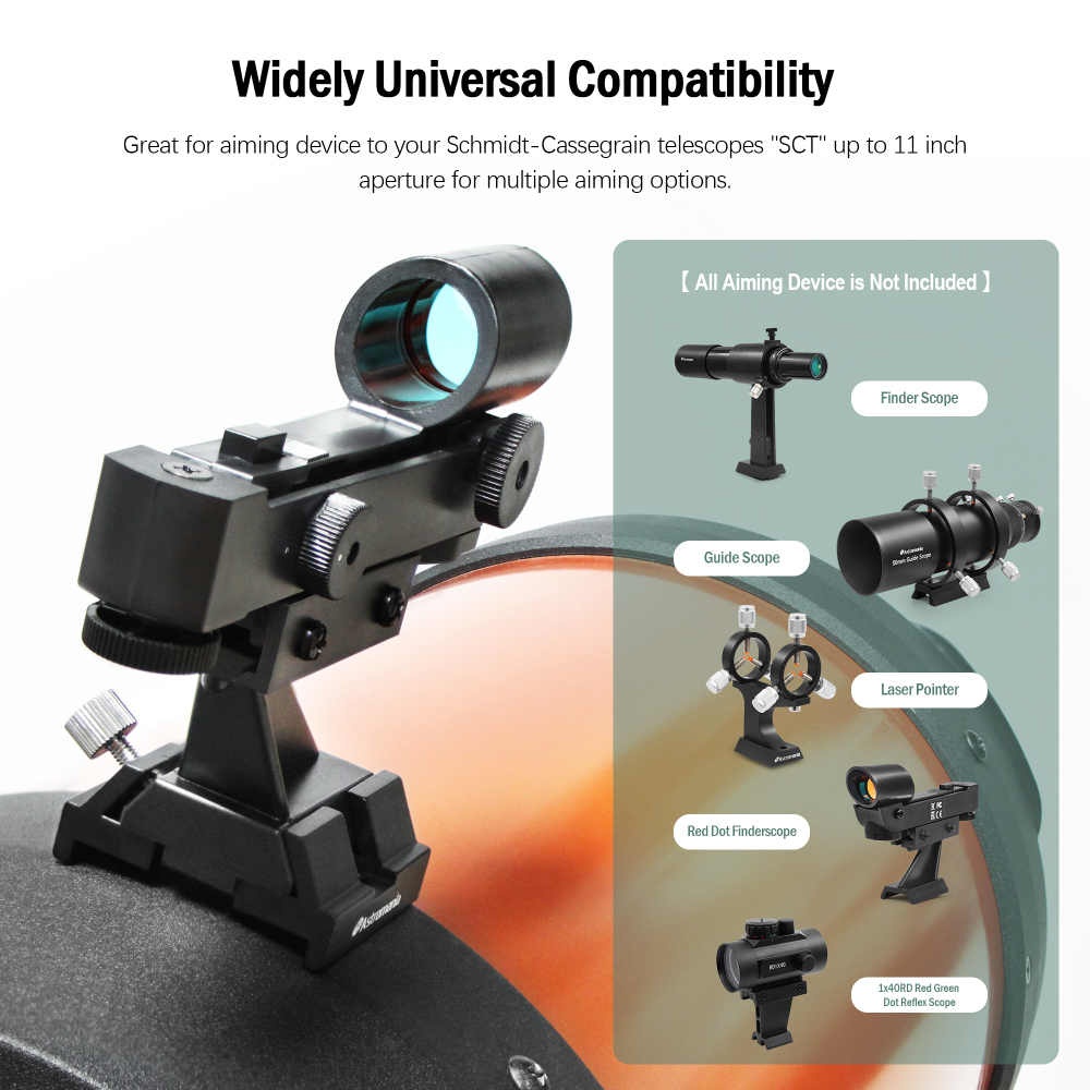 Astromania Schmidt-Cassegrain Finder Scope Base - Attach standard finder scope,Laser Pointer bracket or reflex sight bracket - The clamp in the bottom