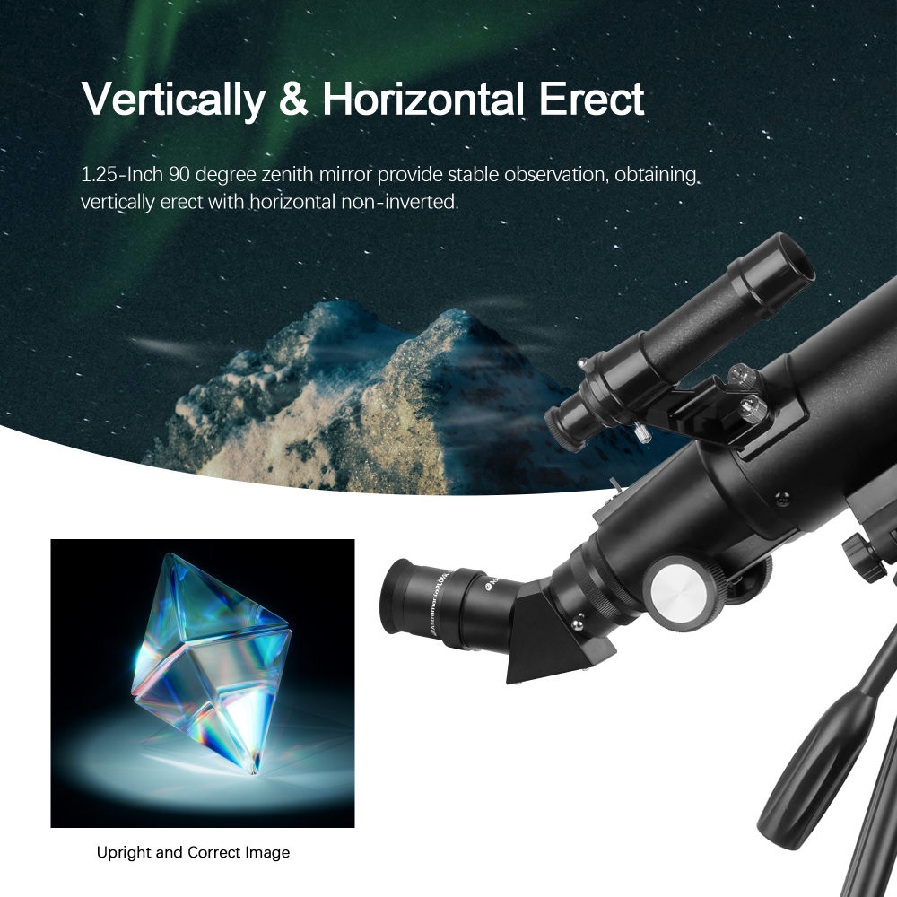 Astromania 1.25" 45-degree Diagonal Prism optical Prism inside rather than a mirror which makes your image clear and sharp