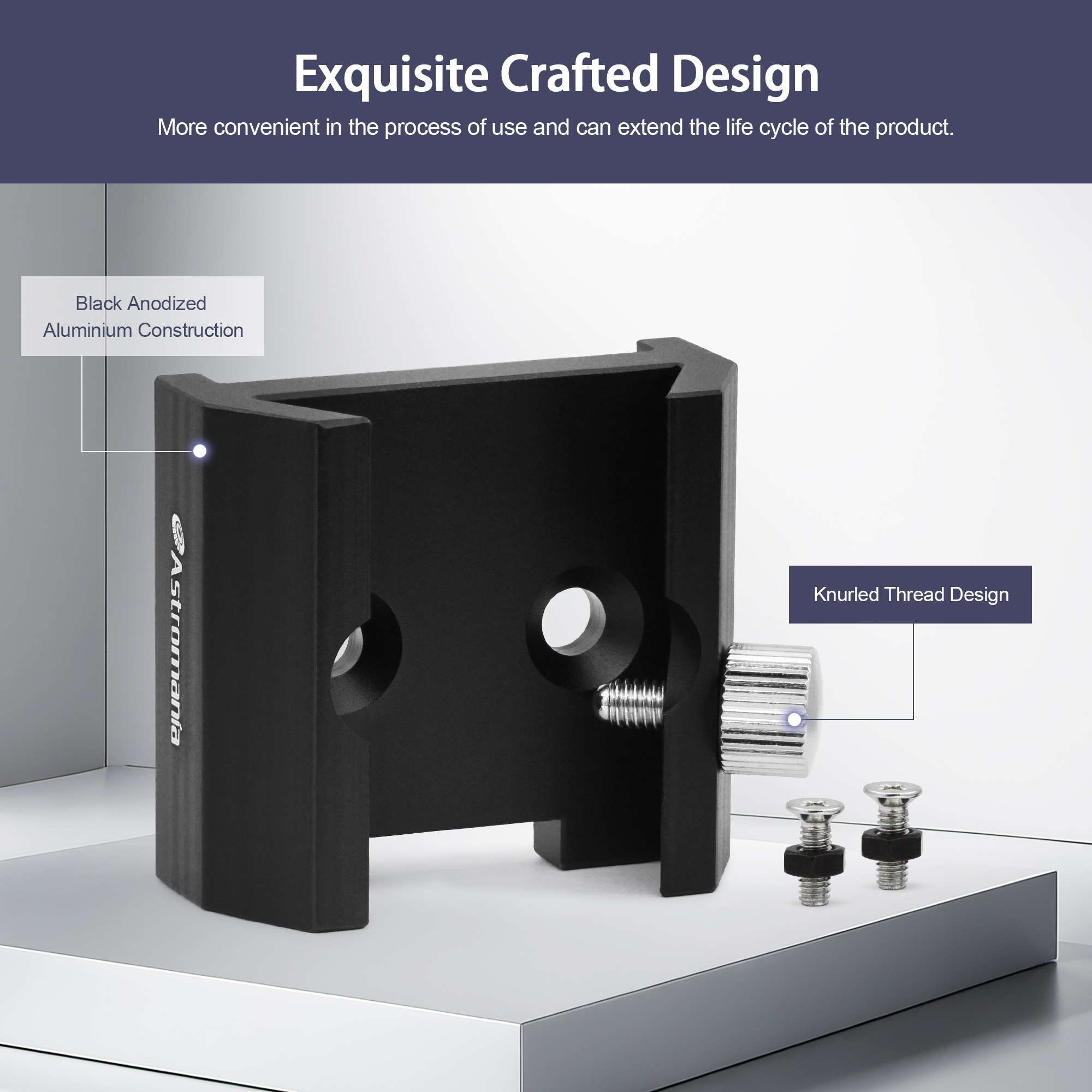 Astromania Dovetail Mounting Base With 2 Holes for M4 Screws