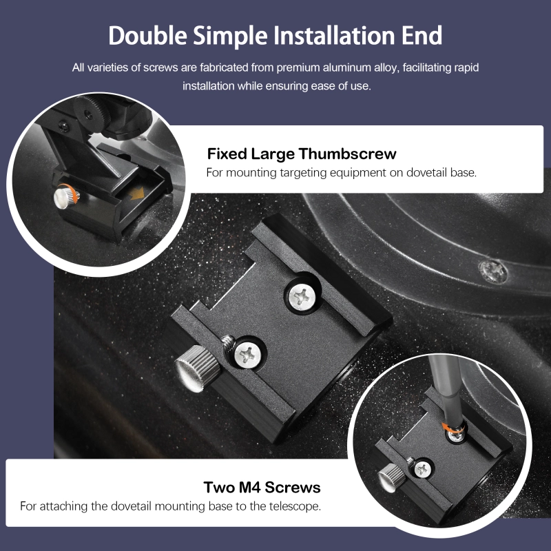 Astromania Dovetail Mounting Base With 2 Holes for M4 Screws