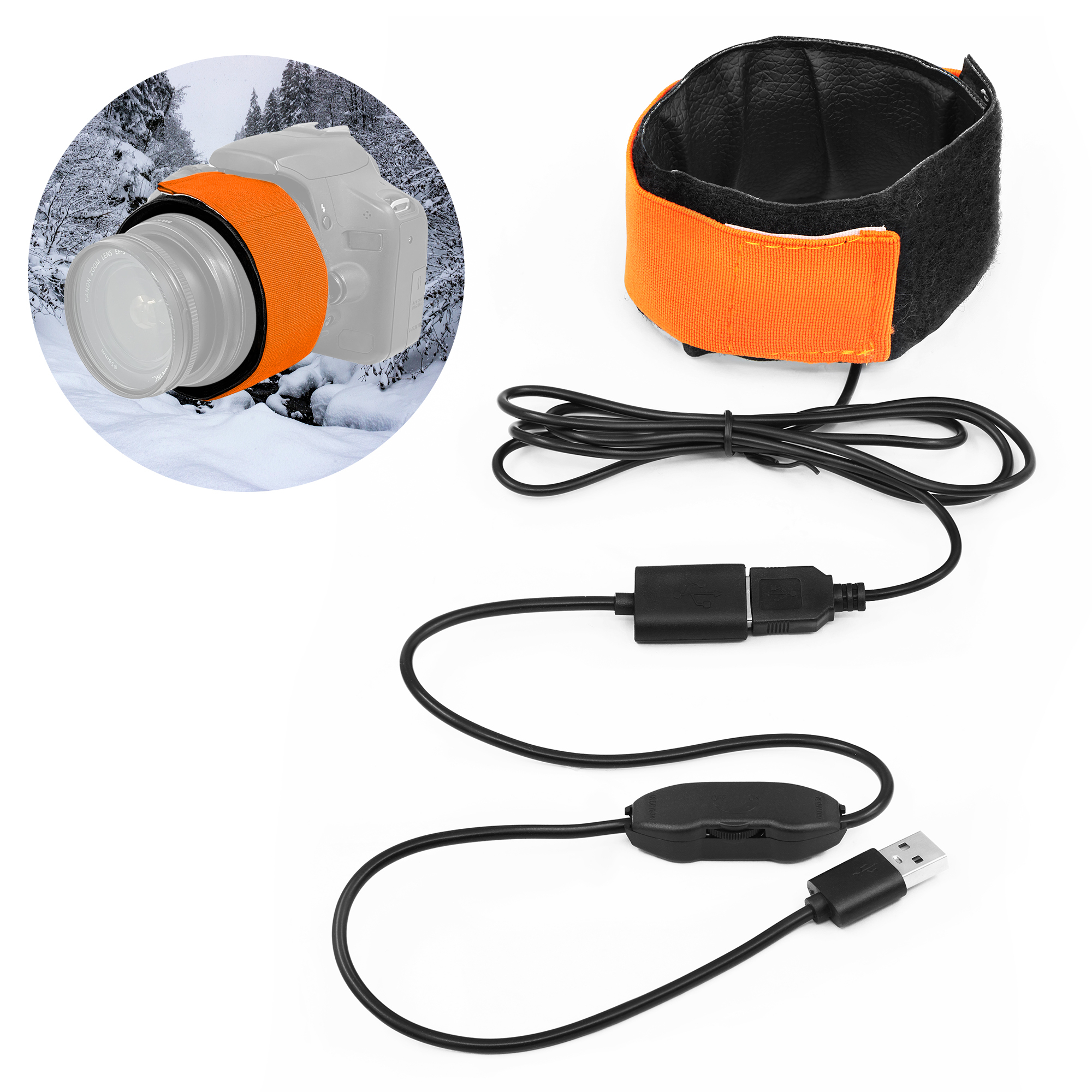Astromania 30cm USB Lens Heater Warmer Dew Heater Strip - Stepless Temperature Regulator for Universal Camera and Telescopes Lens Less Than 3.15 inch