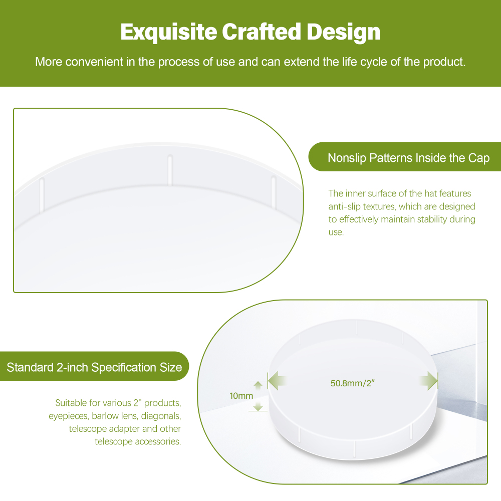 Astromania 2 Inch Telescope Eyepiece Dust Caps Set for Barlow Lens, T Adapter, Diagonal and Other Telescope Accessories, Including 6 Pcs 2 Inch Eyepiece Dust Cover