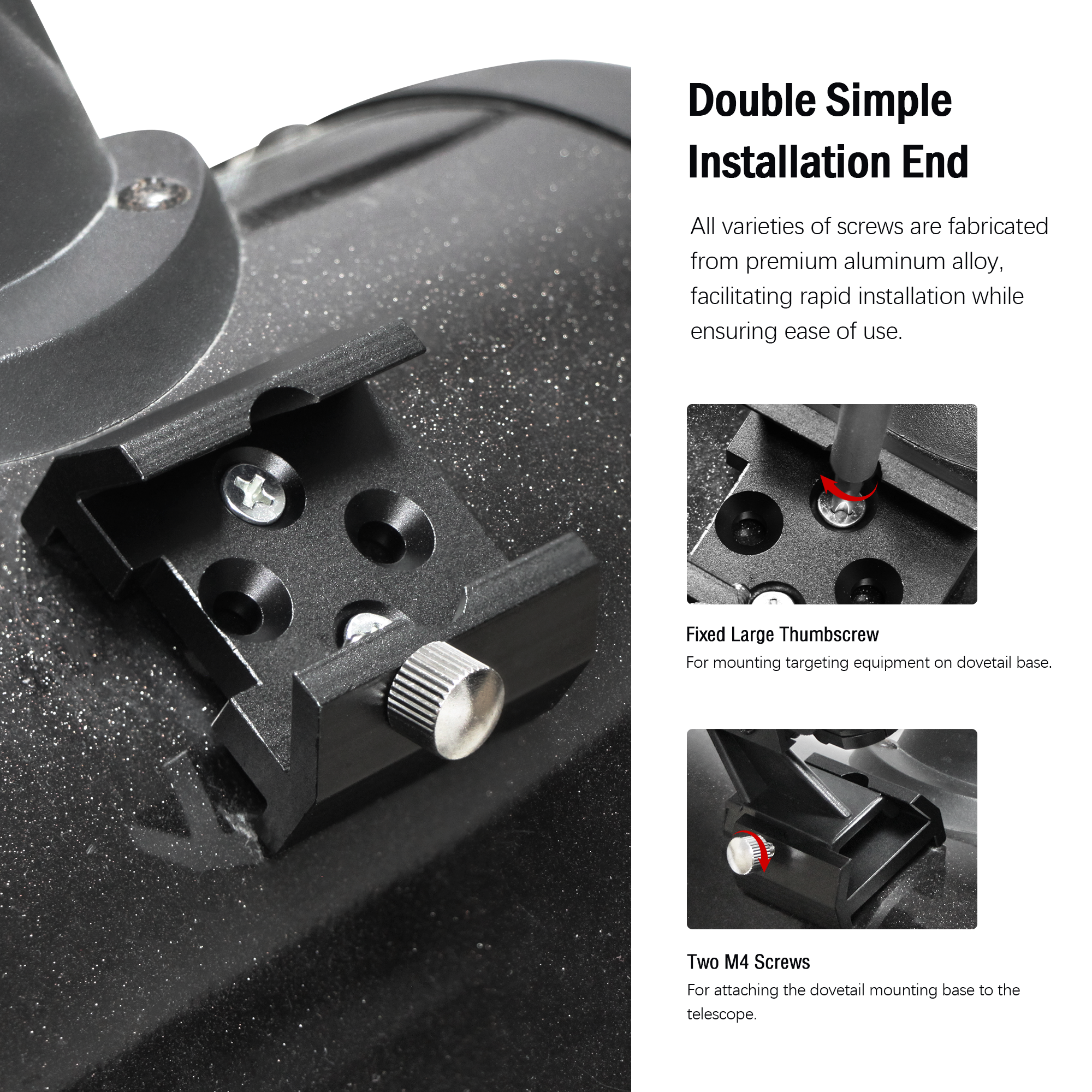 Astromania Dovetail Mounting Base With 4 Holes for M4 Screws