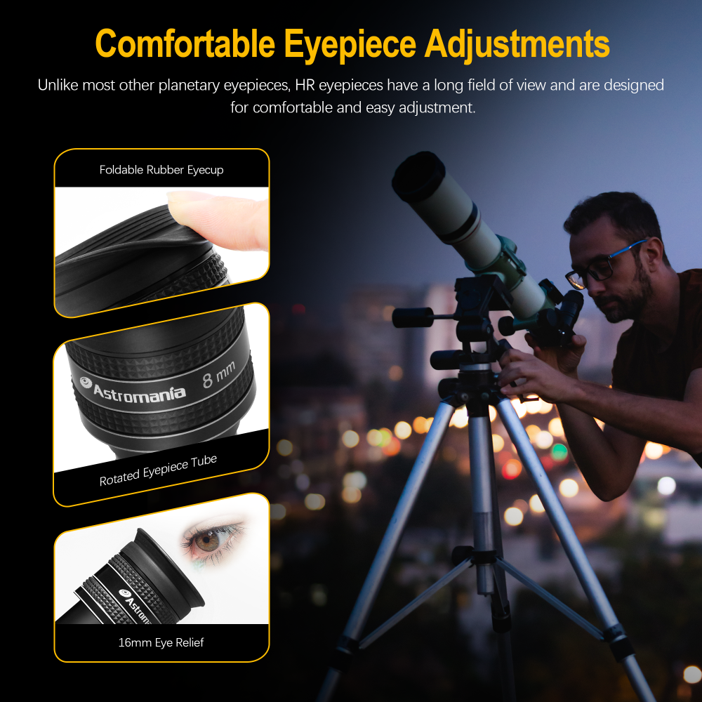 Astromania 1.25" 8mm 58-Degree Planetary Eyepiece For Telescope