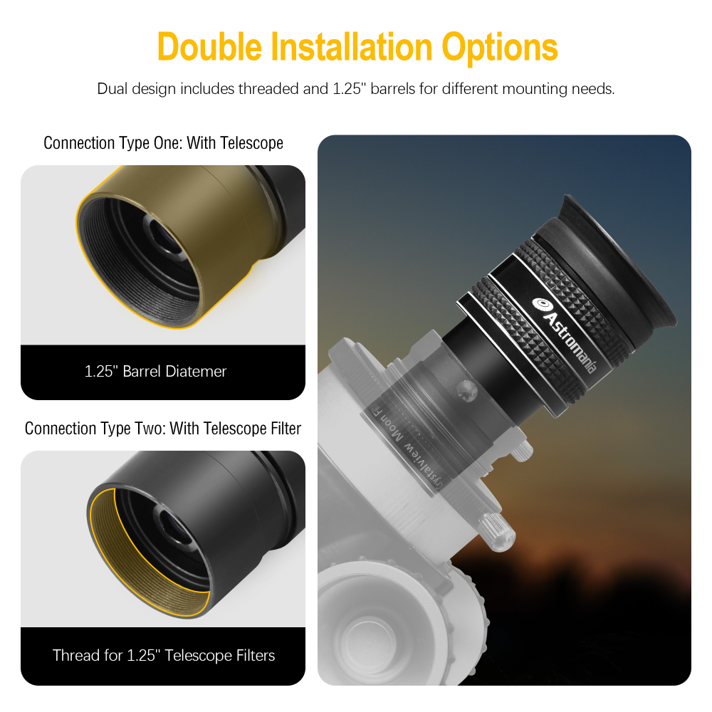 Astromania 1.25" 8mm 58-Degree Planetary Eyepiece For Telescope