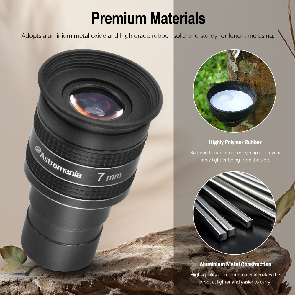 Astromania 1.25" 7mm 58-Degree Planetary Eyepiece For Telescope For Telescope