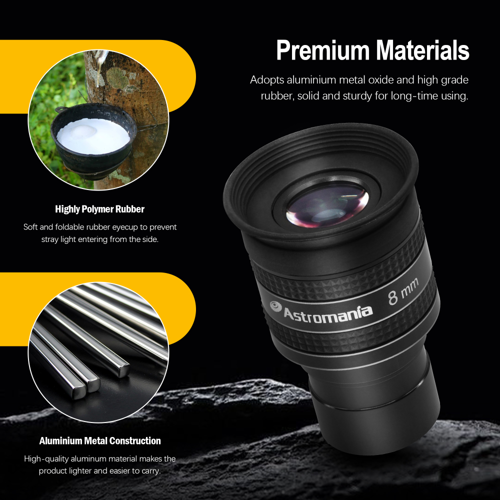 Astromania 1.25" 8mm 58-Degree Planetary Eyepiece For Telescope
