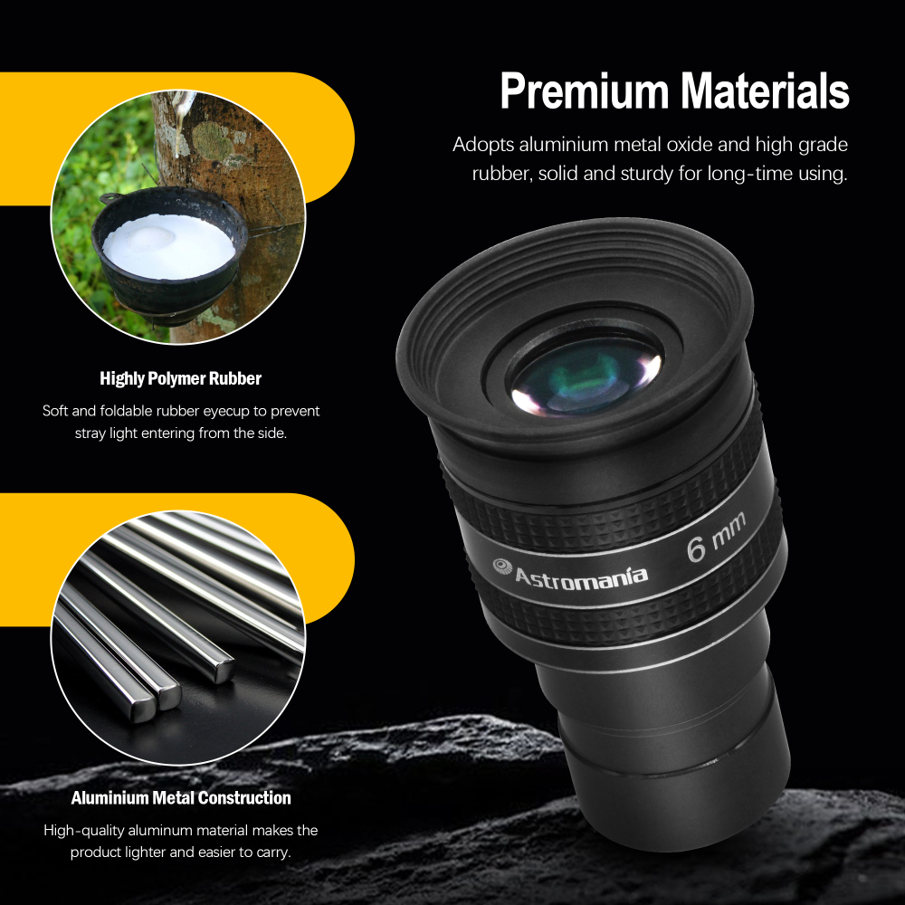 Astromania 1.25" 6mm 58-Degree Planetary Eyepiece For Telescope