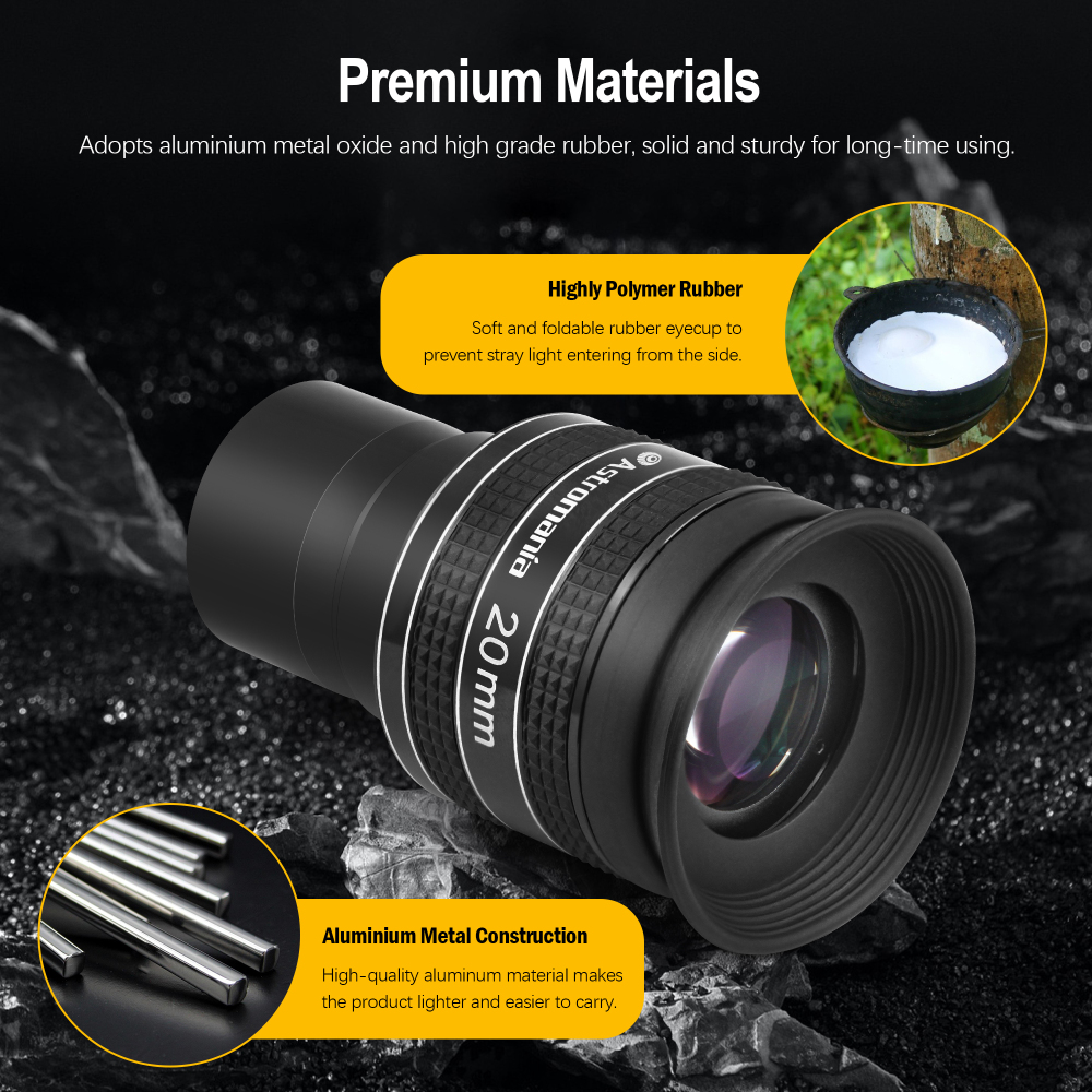 Astromania 1.25" 20mm 58-Degree Planetary Eyepiece For Telescope