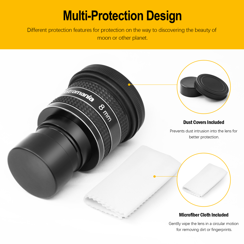 Astromania 1.25" 8mm 58-Degree Planetary Eyepiece For Telescope