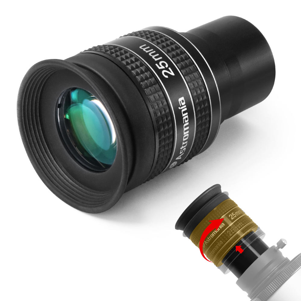 Astromania Telescope Eyepiece 25mm, Wide Angle 58 Degree Apparent Field Planetary Eyepiece for 1.25 inch Astronomy Telescope & Filter, Fully Multi-Coated Telescope Accessory for Planetary Observation