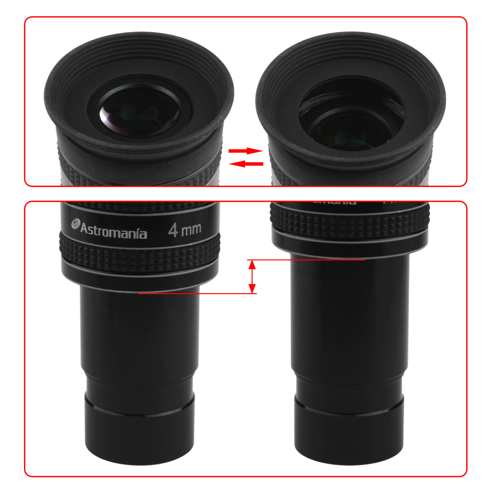 Astromania Telescope Eyepiece 4mm, Wide Angle 58 Degree Apparent Field Planetary Eyepiece for 1.25 inch Astronomy Telescope & Filter, Fully Multi-Coated Telescope Accessory for Planetary Observation
