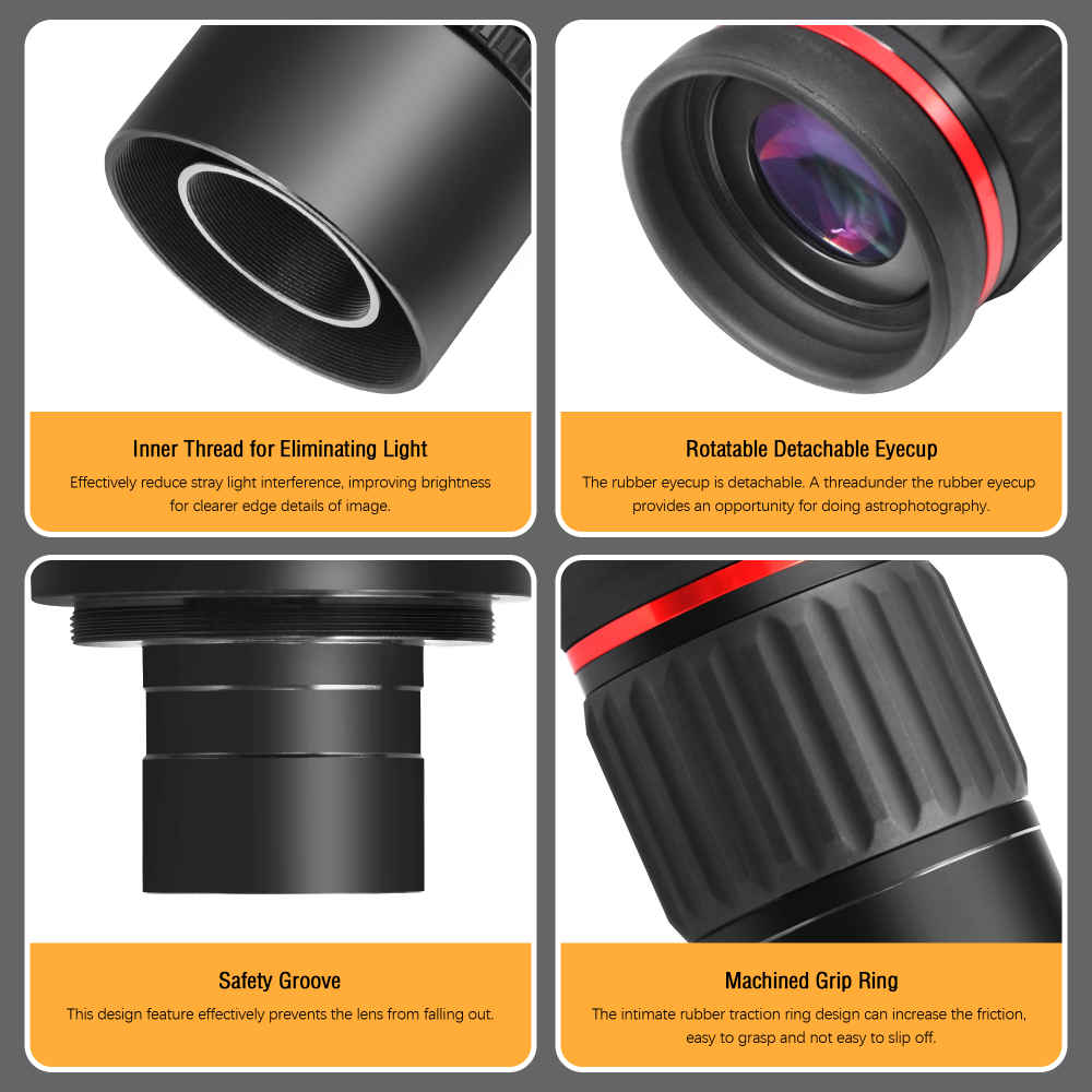 Astromania 1.25"/2"- 8mm 70 Degree Super Wide Angle (SWA) - mean you always enjoy a huge field of view