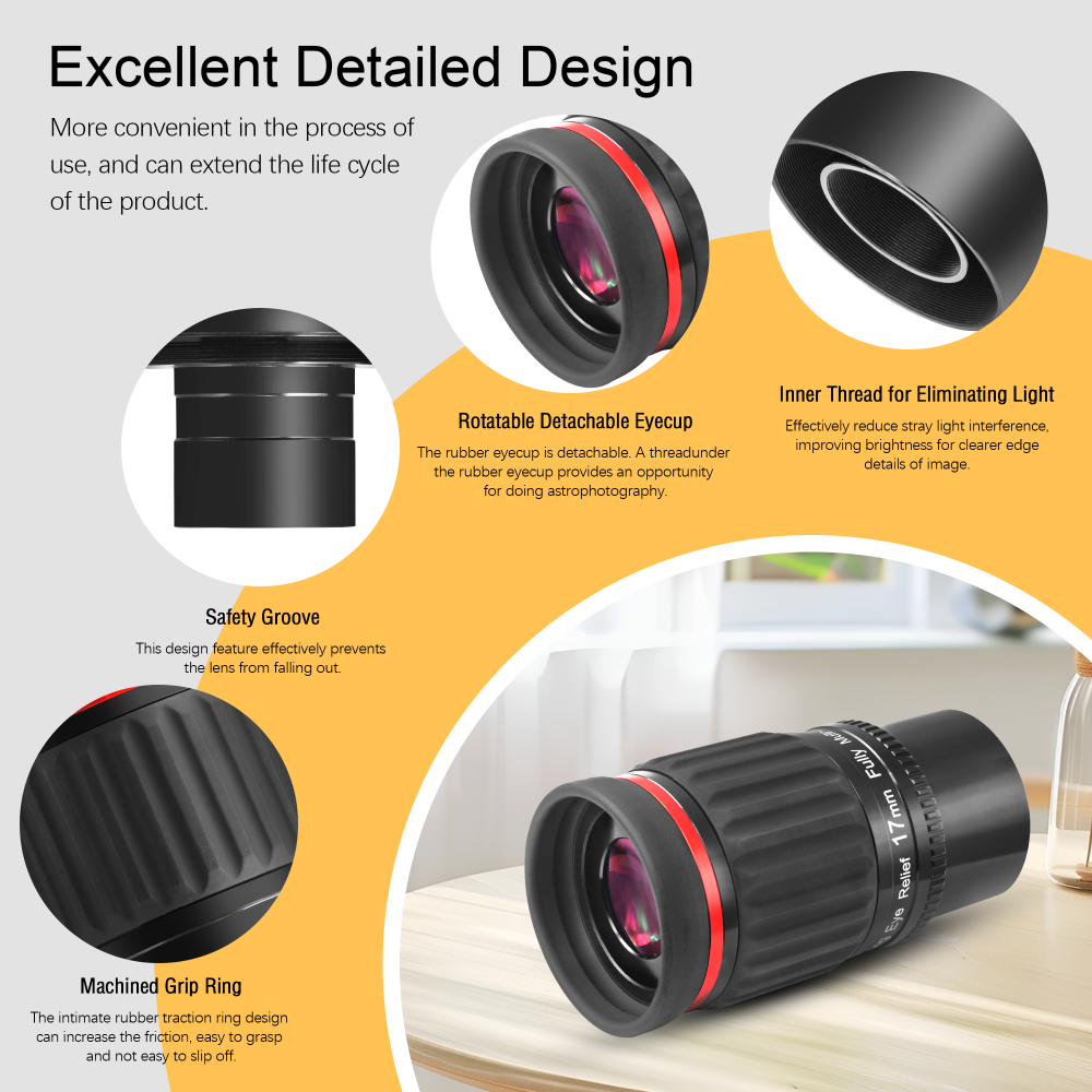 Astromania 1.25"/2"- 17mm 70 Degree Super Wide Angle (SWA) - mean you always enjoy a huge field of view