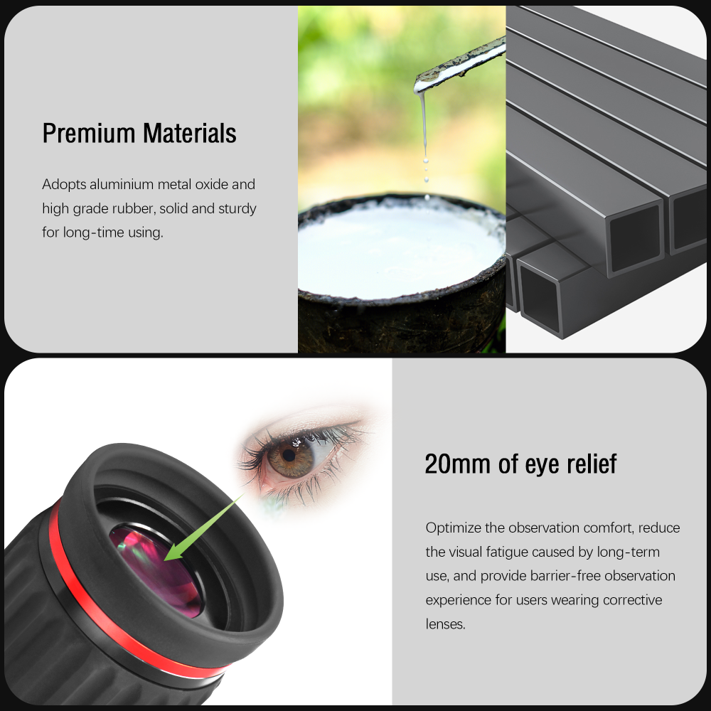 Astromania 1.25"/2"- 17mm 70 Degree Super Wide Angle (SWA) - mean you always enjoy a huge field of view