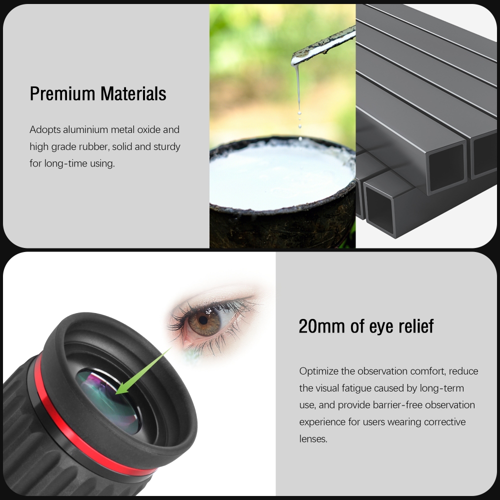 Astromania 1.25"/2"- 13mm 70 Degree Super Wide Angle (SWA) - mean you always enjoy a huge field of view