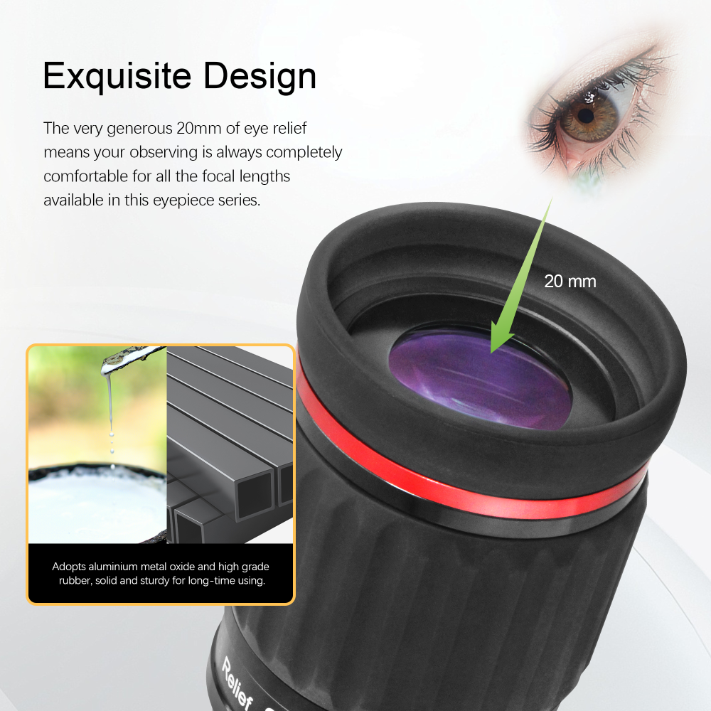 Astromania Telescope Eyepiece 22mm 2 Inches Super Wide Angle 70 Degree Telescope Lens with T/T2 Camera Thread, Multi-Coated ED Element SWA Eyepiece Telescope Accessorie for Astrophotography Cameras