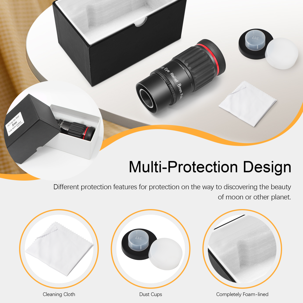 Astromania 1.25"/2"- 8mm 70 Degree Super Wide Angle (SWA) - mean you always enjoy a huge field of view