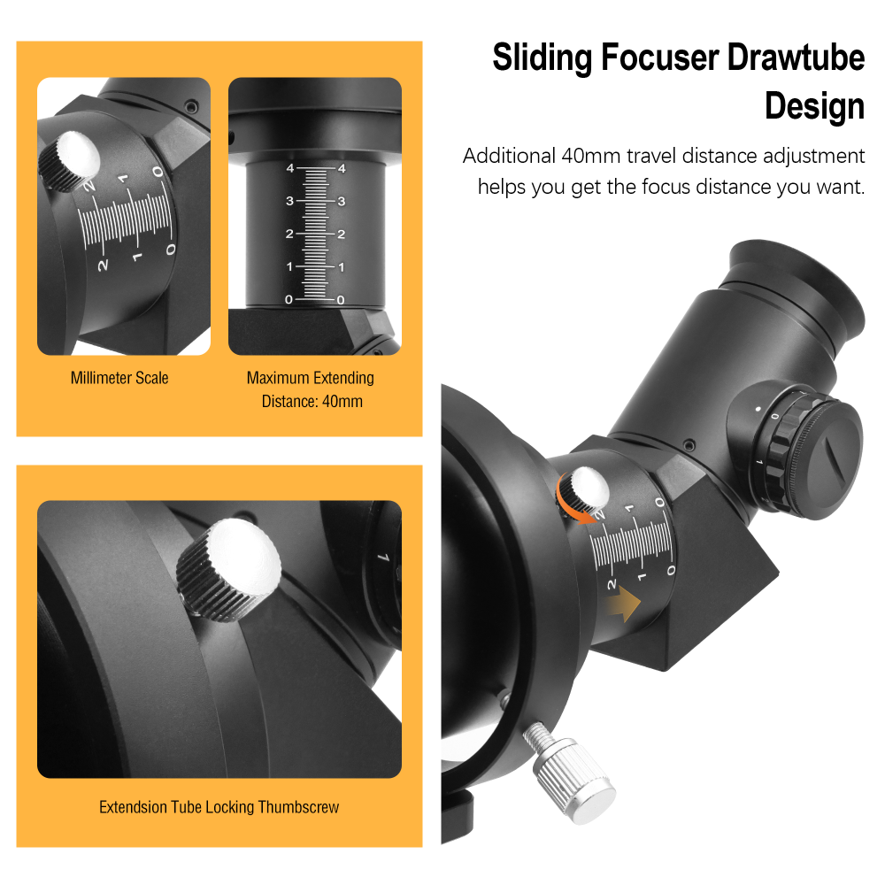 Astromania 10x60 Finder Scope + Guide Scope 45° angled with illuminated reticle eyepiece