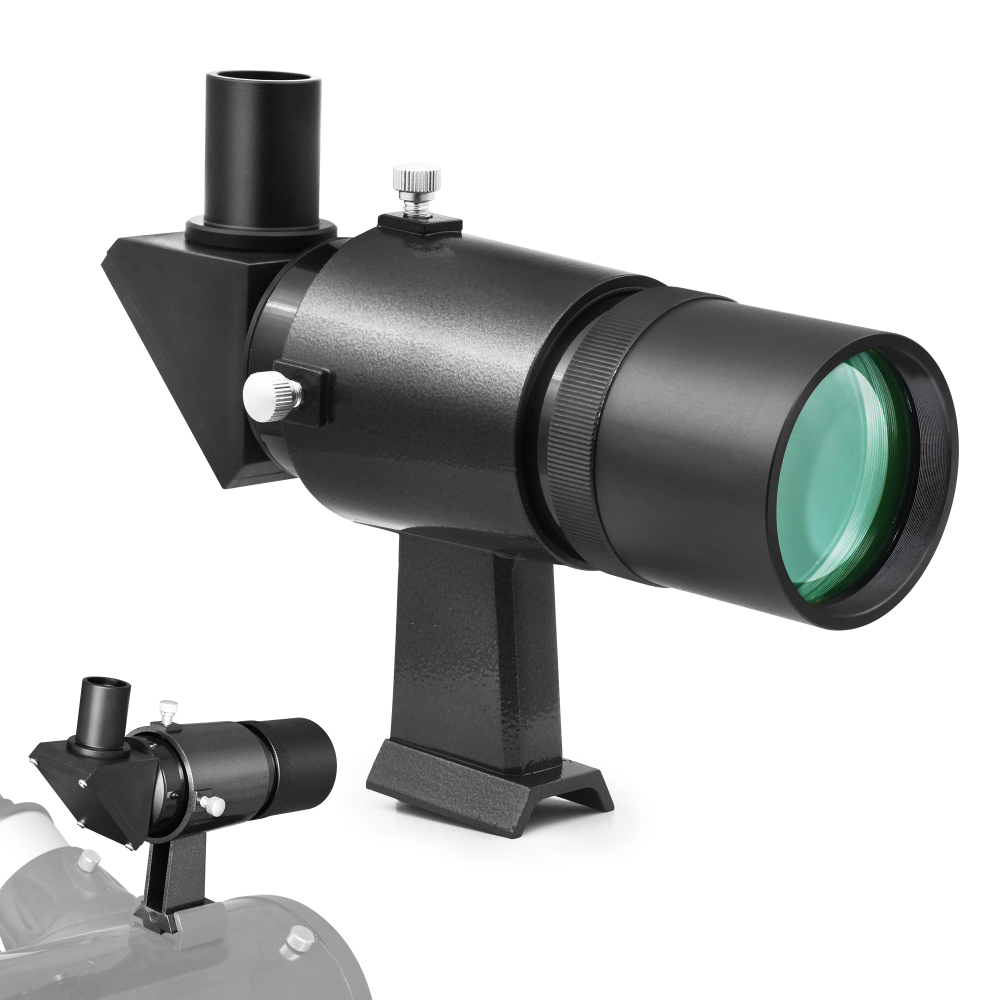 Astromania 9x50 Angled Finder Scope, Black - You will no longer need to strain your neck at difficult angles