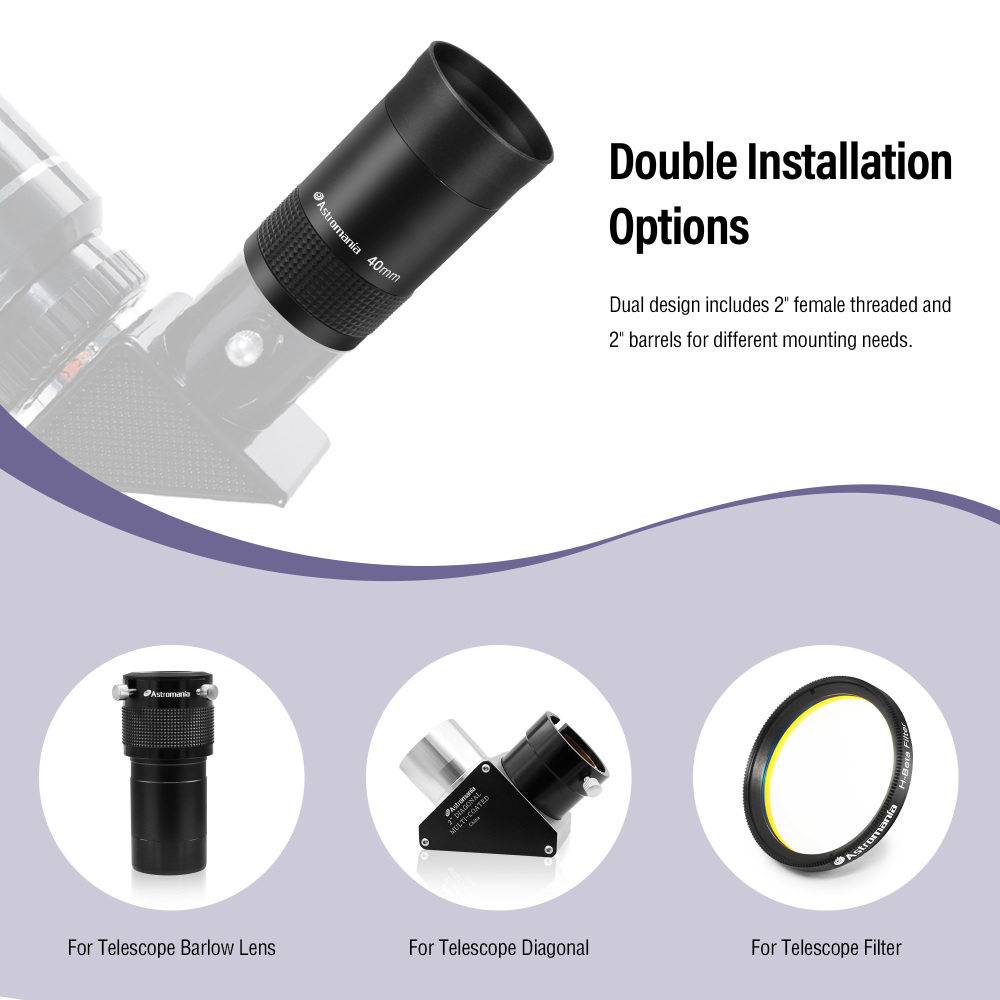 Astromania 2" Kellner FMC 55-Degree eyepiece - 40mm - wide field eyepices with comfortable viewing position