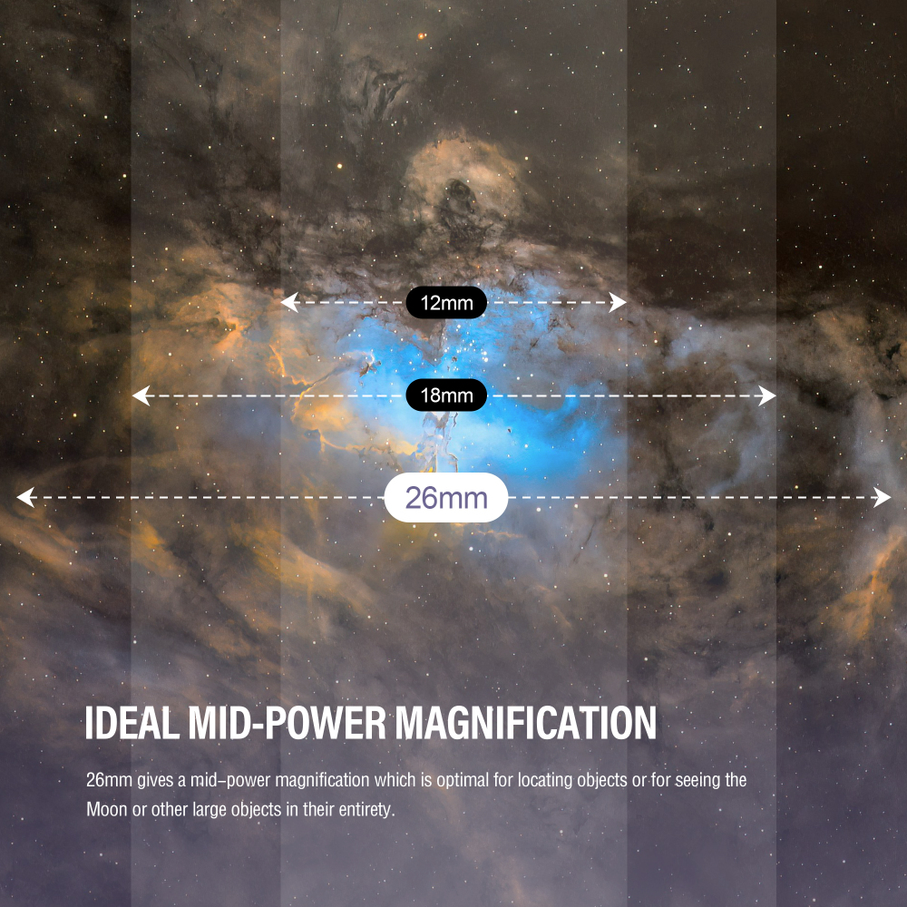 Astromania 2" Kellner FMC 55-Degree eyepiece - 26mm - wide field eyepices with comfortable viewing position