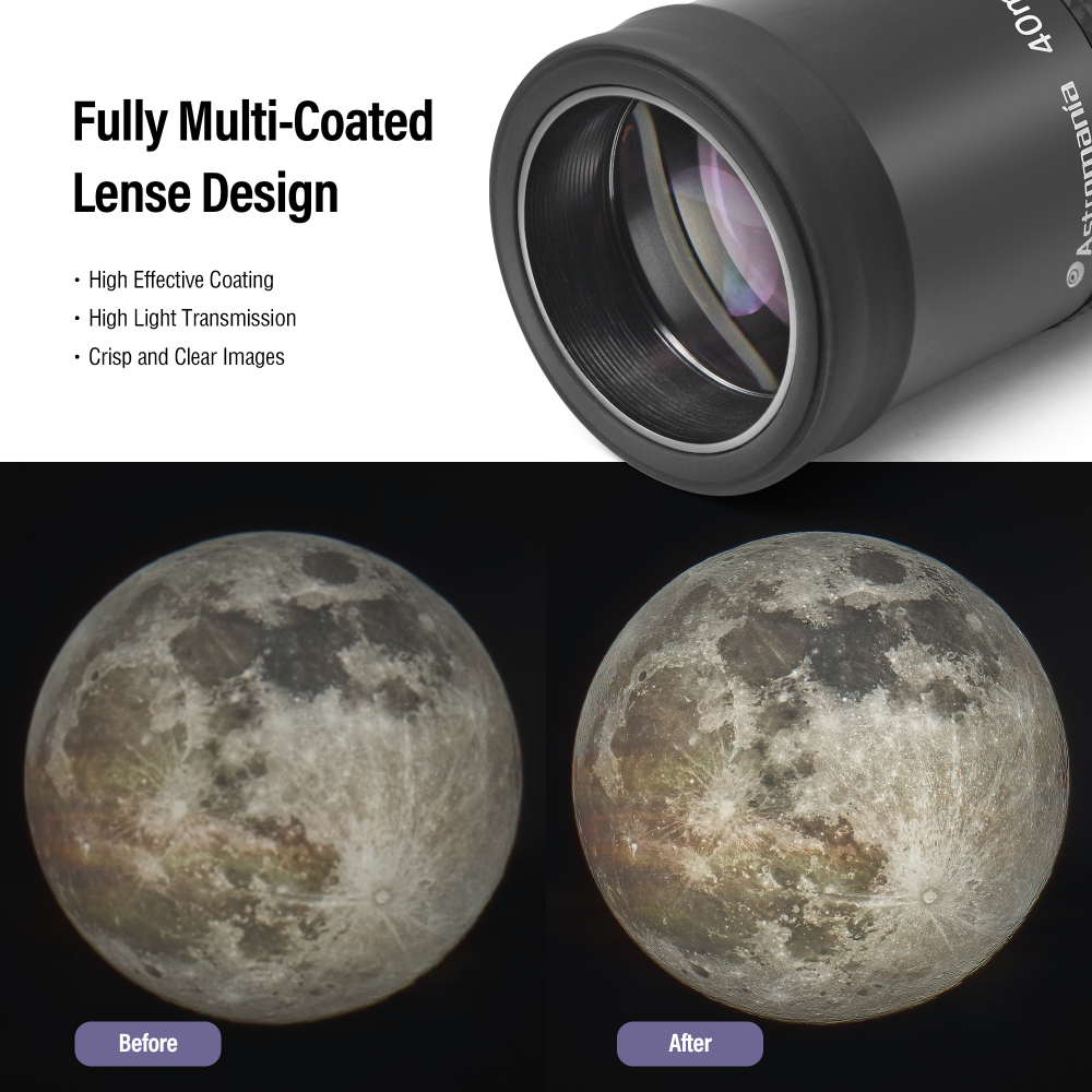 Astromania 2" Kellner FMC 55-Degree eyepiece - 40mm - wide field eyepices with comfortable viewing position