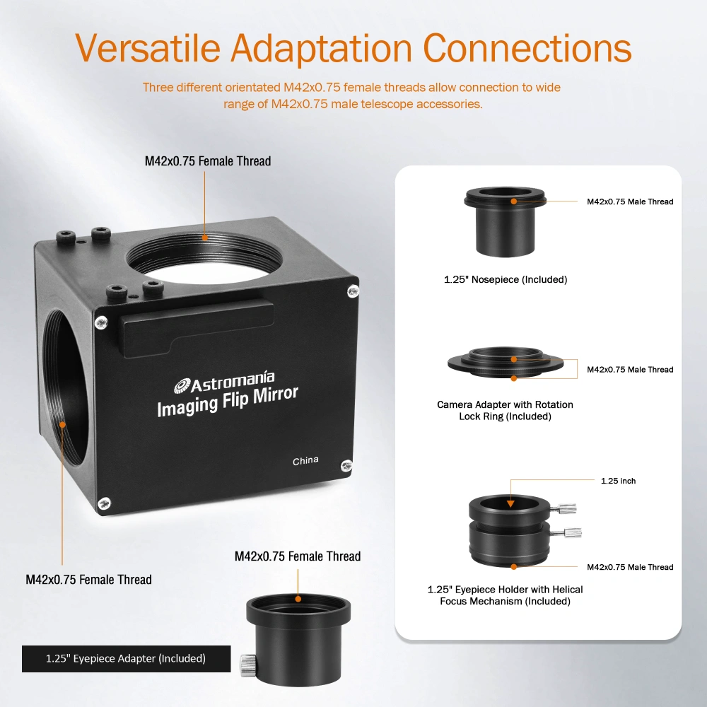 Astromania 1.25 Inch Flip Mirror for Telescope with Eyepiece