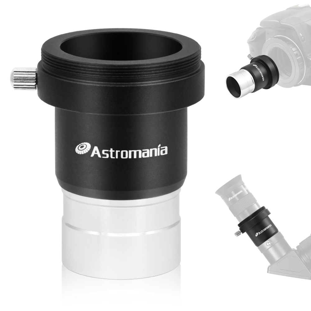 Astromania 1.25 Inch Universal T-Adapter Telescope Eyepiece Extension Tube Adapter with Filter Thread, Metal Telescope Accessories for Prime Focus Astrophotography with SLR or DSLR Canon Nikon Cameras